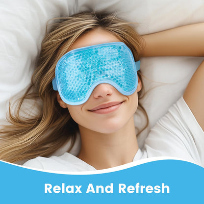 NEWGO Cooling Eye Mask – Cold Ice Pack for Puffy Eyes, Dark Circles, Headache & Stress Relief (Blue)