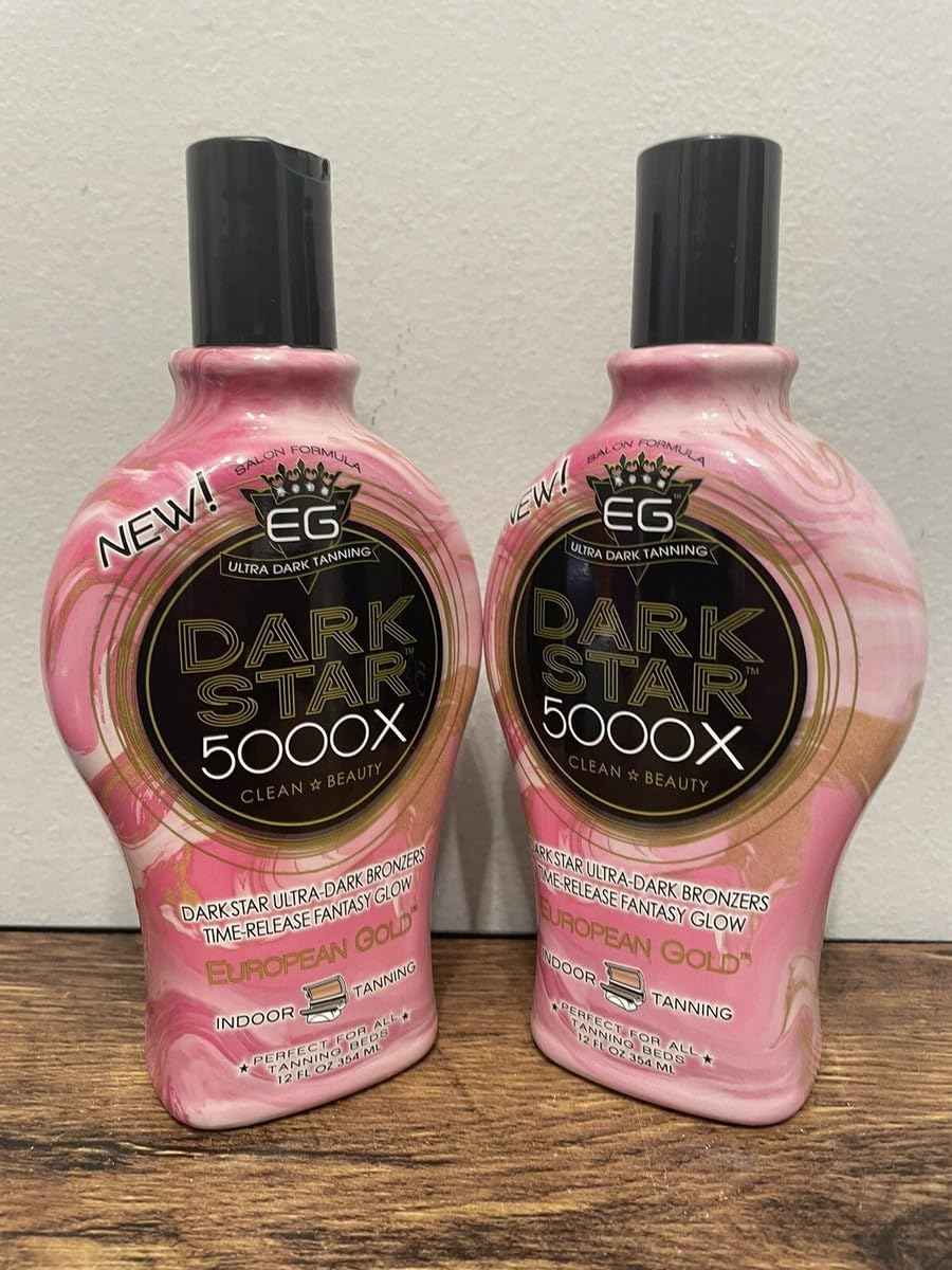 European Gold Dark Star 5000X Indoor Tanning Lotion for Tanning beds, 12 fl oz