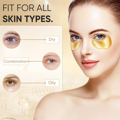 Bukamkom 24K Gold Eye Mask - 20 Pairs Luxury Collagen Treatment