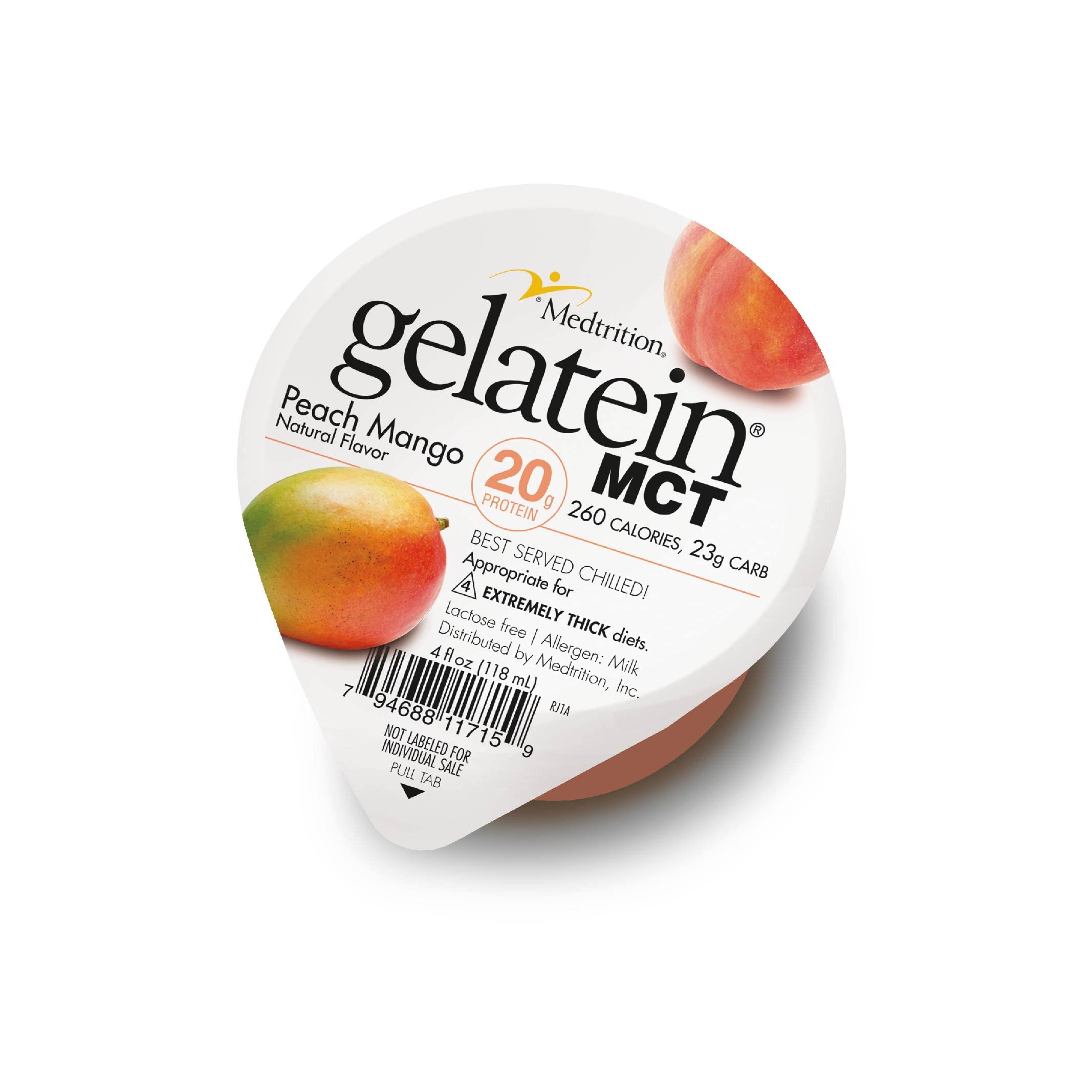 Gelatein MCT Peach Mango: 20 grams of protein. Ideal for swallowing difficulties and fluid restricted diets. Great pre or post-workout snack (Pack of 12) …