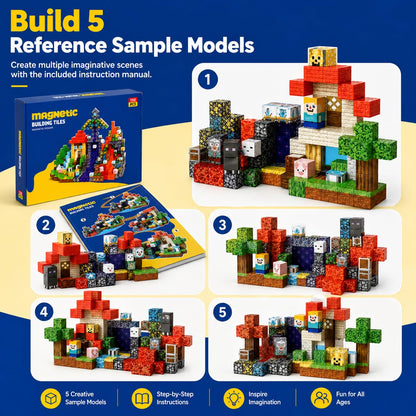 Magnetic Building Blocks 150PCS, 0.8in Stacking Cubes STEM Toy Kids Ages 3+
