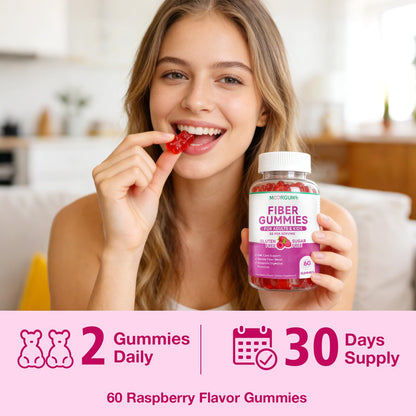 MOORGUMY Fiber Gummies for Digestive Health & Regularity, Sugar-Free High Fiber Supplement for Adults & Kids, Soluble Dietary Fiber, Vegan Fiber Supplements for Men & Women, 120 Count