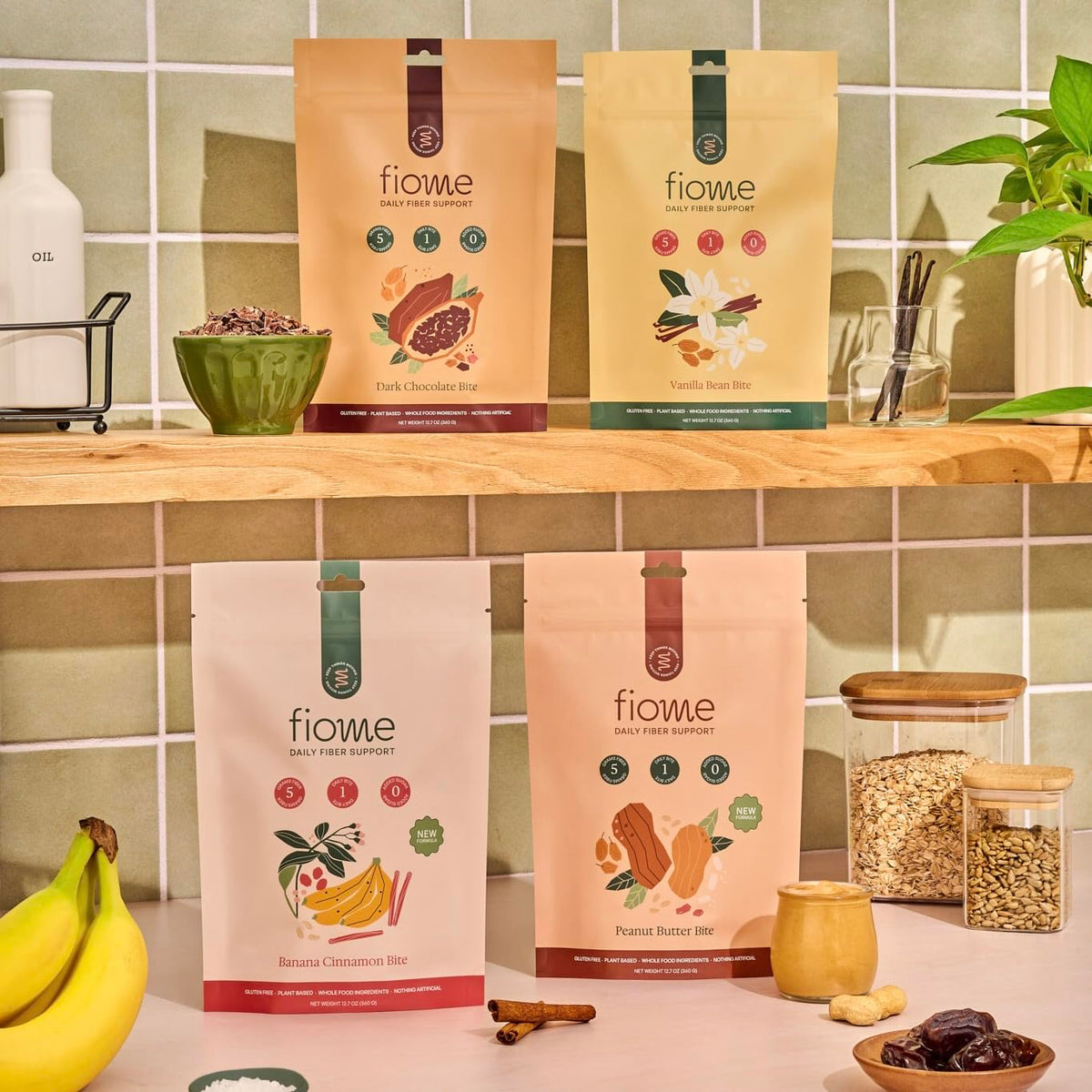 Fiome Fiber Bites - 5g Daily Fiber Supplement - Supports Regularity, Digestion and Gut Health - All Natural Ingredients, 30 Servings, Vanilla Bean Flavor