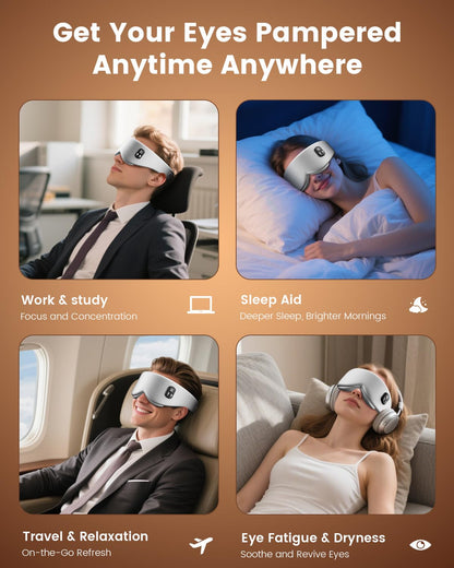 Anydance Cordless Heated Eye Mask – Rechargeable Warm Compress for Dry Eyes & Sleep Relief (Grey)