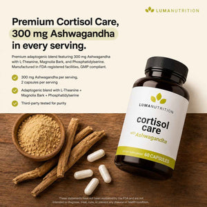 Luma Nutrition Cortisol Supplement for Women and Men - 60 Capsules