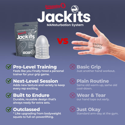 Screaming O Jackits Mansturbation Sleeve in Pop Box, Clear - Solo Toy for Men - Pleasure Enhancer - Male Sex Toy