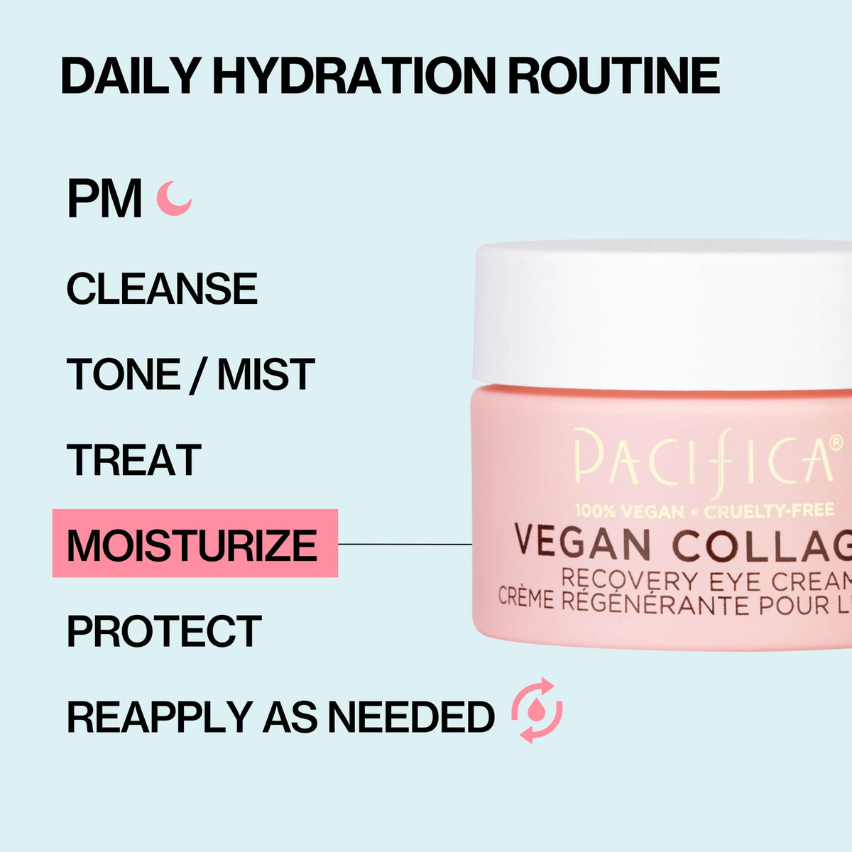 Pacifica Beauty Vegan Collagen Overnight Recovery Eye & Face Cream - Hyaluronic Acid & Vitamin C Hydrating Treatment (0.5 fl. oz / 15ml)