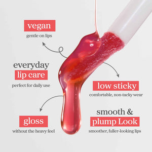 NOONI Korean Lip Oil - Appleberry - Long-Lasting, Moisturizing, Plumping, Revitalizing for Dry Lips, Waterproof, No Peel Off, Hydrating, Nourishing Crystal Clear, Stocking Stuffers, 0.12 FL Oz