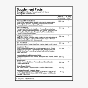 Terra Health Essentials Super Greens - Organic Superfood Greens Powder - Gluten-Free Gut-Friendly Probiotics - 30 Servings