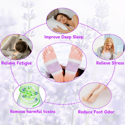 WOOWRUIER 48 Pack Lavender Foot Pads for Home & Travel Use