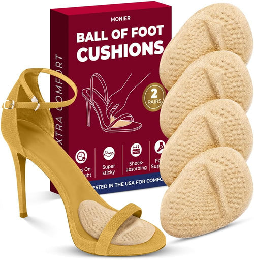 Ball of Foot Cushions for Women - Metatarsal, High Heel Comfort - High Heel Comfort for Ball of Feet, Shoe Cushions, Toe For Heels, Shoe Pads Inserts, One Size Fits All (2 Pairs)