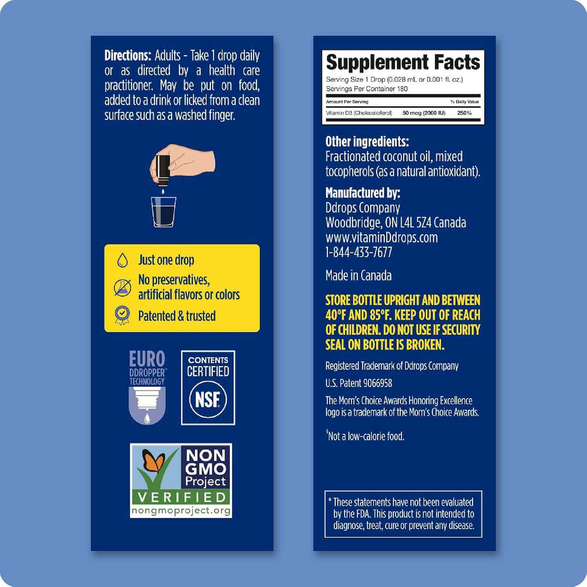 Ddrops Adults 2000IU 180 Drops - Liquid Vitamin D3 Supplement, Supporting Strong Bones & Immune System