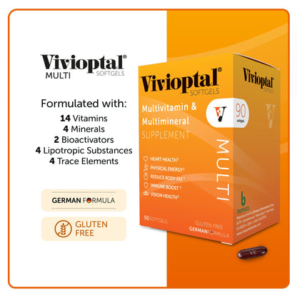 Vivioptal Multi, 90 Softgels, Multivitamin & Multimineral, Gluten Free, German Formula