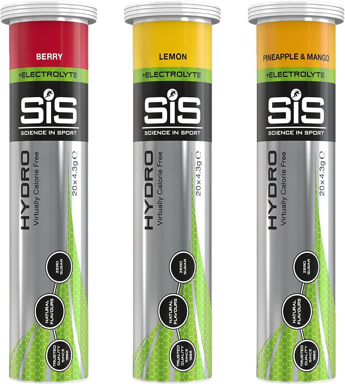Science In Sport Hydro Hydration Tablets, Variety Pack Pineapple Mango, Berry, Lemon