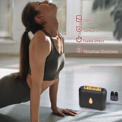 200ml Compact Small Flame Diffuser for Essential Oil (Black)