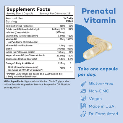 Premama Prenatal Vitamin Energy Boost Drink Mix & Prenatal Support Bundle, Omega 3, B Vitamins