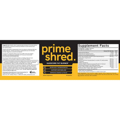 PrimeShred Fat Burner for Men, 90 Caps