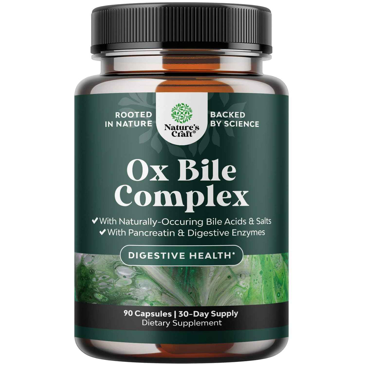 Digestive Enzymes with Ox Bile - Ox Bile Supplements for No Gallbladder with Trypsin, Papain & Bromelain Enzyme for Pancrease Cleanse & Detox - Pancreatin Digestion Enzymes for Women & Men - 90 Ct