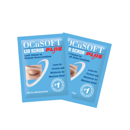 OCuSOFT Lid Scrub PLUS - 35 Pre-Moistened Leave-On Eyelid Wipes - Extra Strength Cleanser for Eyelid Hygiene