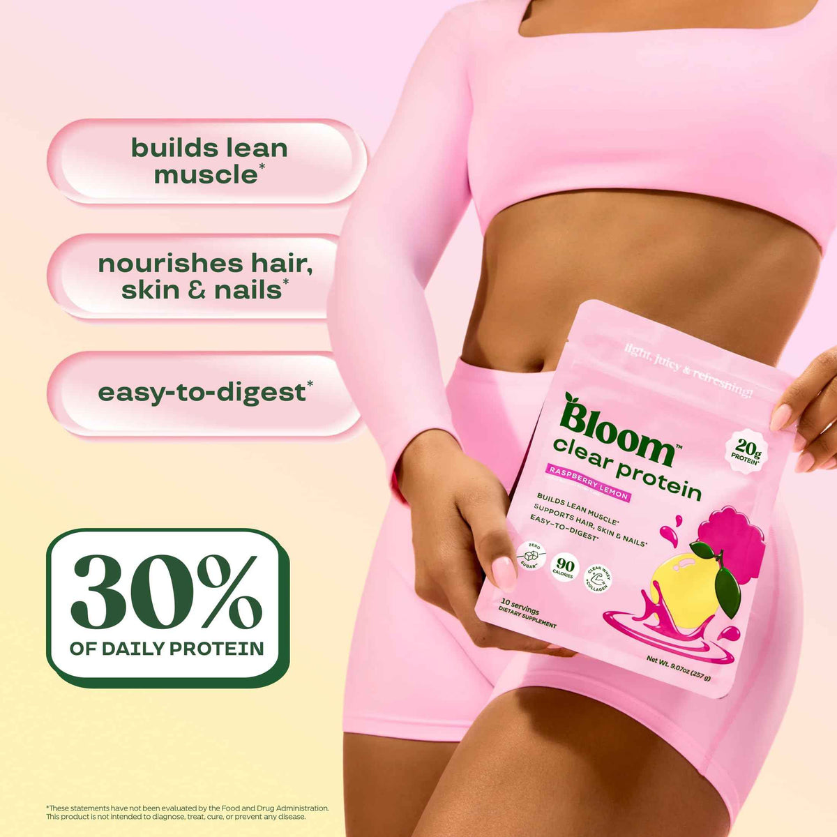 Bloom Nutrition Clear Whey Protein, Strawberry Watermelon, 10 Servings - Whey Protein Isolate with Collagen Peptides & Digestive Enzymes, 20g Protein, Sugar Free Post Workout Drink Mix, 90 Calories