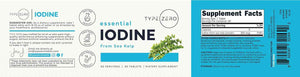 Type Zero Clean Iodine (325mcg) 60 Tablets, from Sea Kelp, Gluten-Free - GMO-Free