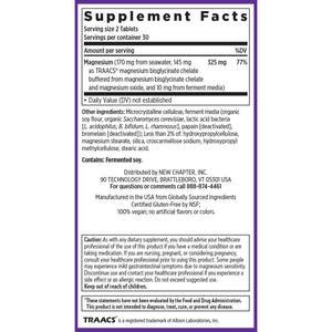 New Chapter Magnesium Complex Supplement, 325mg with Magnesium Glycinate + Sea-Sourced + Fermented Forms for Heart, Bone, Nerve, Muscle & Cellular Energy, 100% Vegan, 60 Tablets New Chapter buy supplements Au