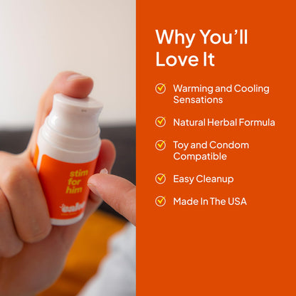 Hello Cake Stim for Him, Stimulating Arousal Serum for Men, 0.5 fl oz