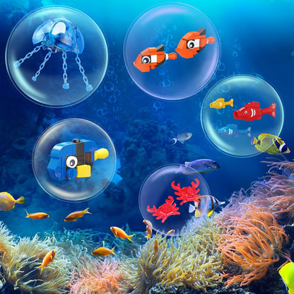 HOGOKIDS Fish Tank Building Set with LED Light and Ocean Animals for Kids