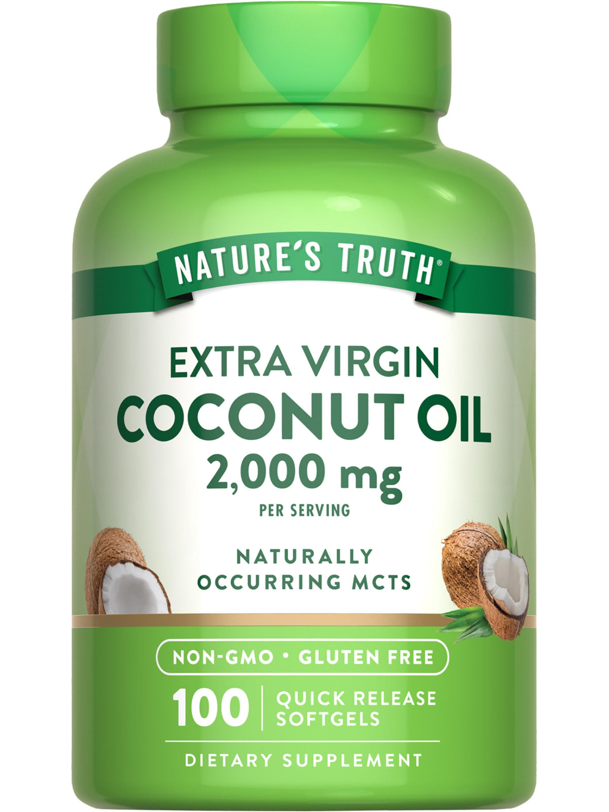 Nature's Truth Coconut Oil Supplement | 100 Softgels