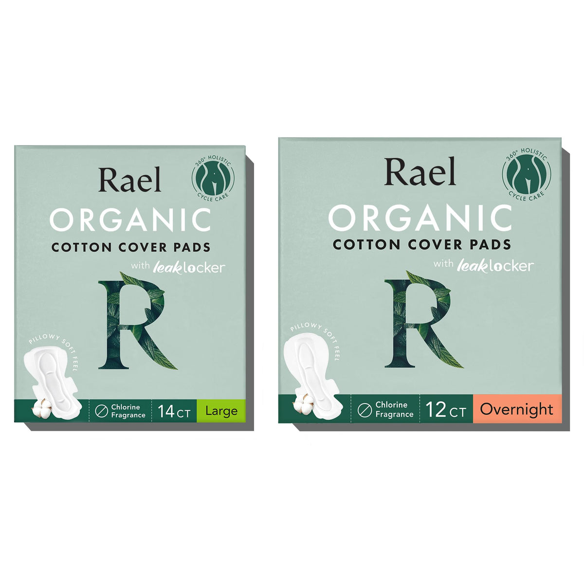 Rael Pads for Women, Organic Cotton Cover - Period Pads with Wings, Sanitary Napkins, Heavy