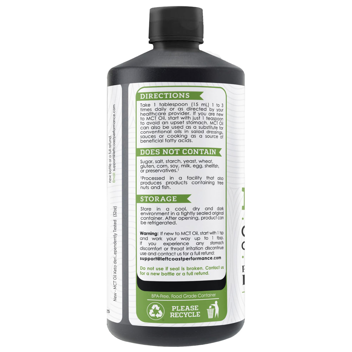 100% Coconut MCT Oil Liquid, 32 Fl Oz