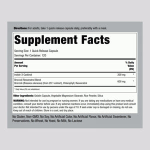 Piping Rock Indole 3 Carbinol | 200mg | 120 Capsules | I3C with Broccoli Extract | Non-GMO, Gluten Free Supplement Piping RockBuy Supplements Australia