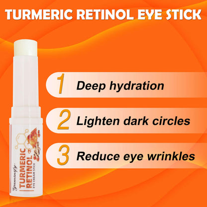 Turmeric Retinol Eye Stick - LumiBalm Under Eye Cream for Dark Circles & Puffiness - Anti-Aging Eye Balm for Wrinkles & Fine Lines (0.5oz)