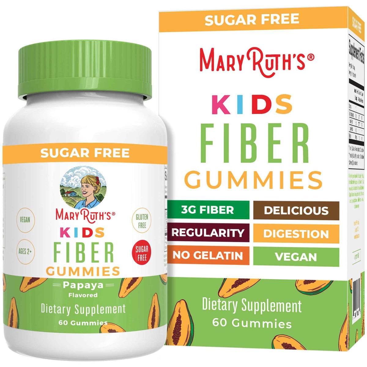 MARYRUTH'S Fiber Gummies for Kids - 2 Month Supply - Sugar Free - Soluble Fiber Supplement - Gut Health & Digestion Support