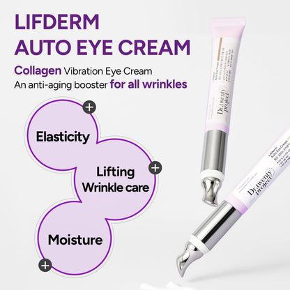 Dr.twentyproject Lifderm Eye Cream with Collagen & Vibrating Device - Korean Lifting & Firming Eye Treatment (0.6 fl oz / 20ml)