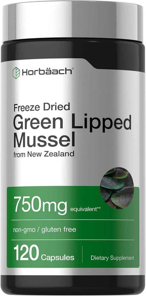 Horbäach Green Lipped Mussel - 120 Capsules - from New Zealand - Premium Freeze Dried Mussel Powder - Non-GMO and Gluten Free