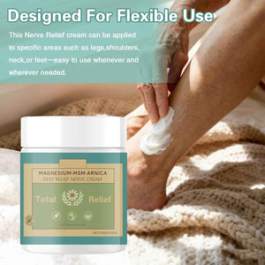 HANGWON Total Relief Magnesium Soothing Cream Advanced nerve Comfort with Arnica, Menthol, MSM,Fast-Absorbing for Relief Joint, Feet, Hands, Legs, Muscles, and Waist, Natural Ingredient -4floz/114g