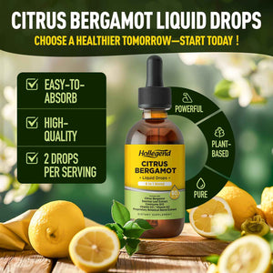 HOLLEGEND Citrus Bergamot Liquid Drops, Organic Citrus Bergamot 1000mg Supplement, Plus Soursop, CoQ10, Vitamin D3, K2