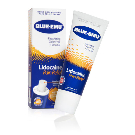 BLUE-EMU Lidocaine Pain Relief Cream for Numbing Relief, 2.7 oz, 1 Pack