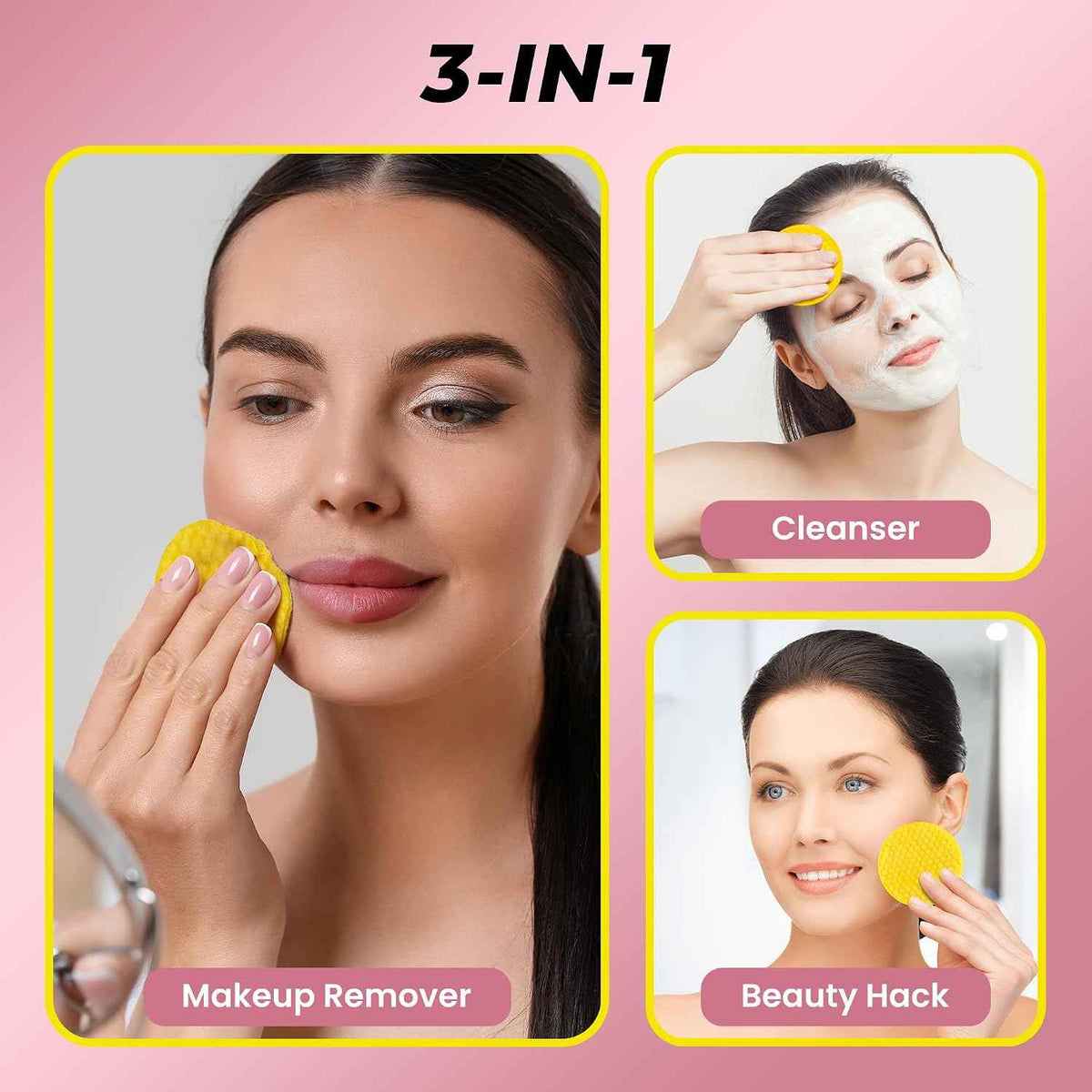 Turmeric Kojic Acid Cleansing Pads for Face Dark Spots - Hydrates & Plumps - With Vitamin C & E, Sensitive Skin Friendly (50 Pads)