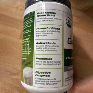 EnergyFirst Energize and Detoxify Greenergy Organic Superfood Powder - Vegan, Gluten-Free, Sugar-Free, Non-GMO - 30 Servings for Daily Energy & Immunity Boost!