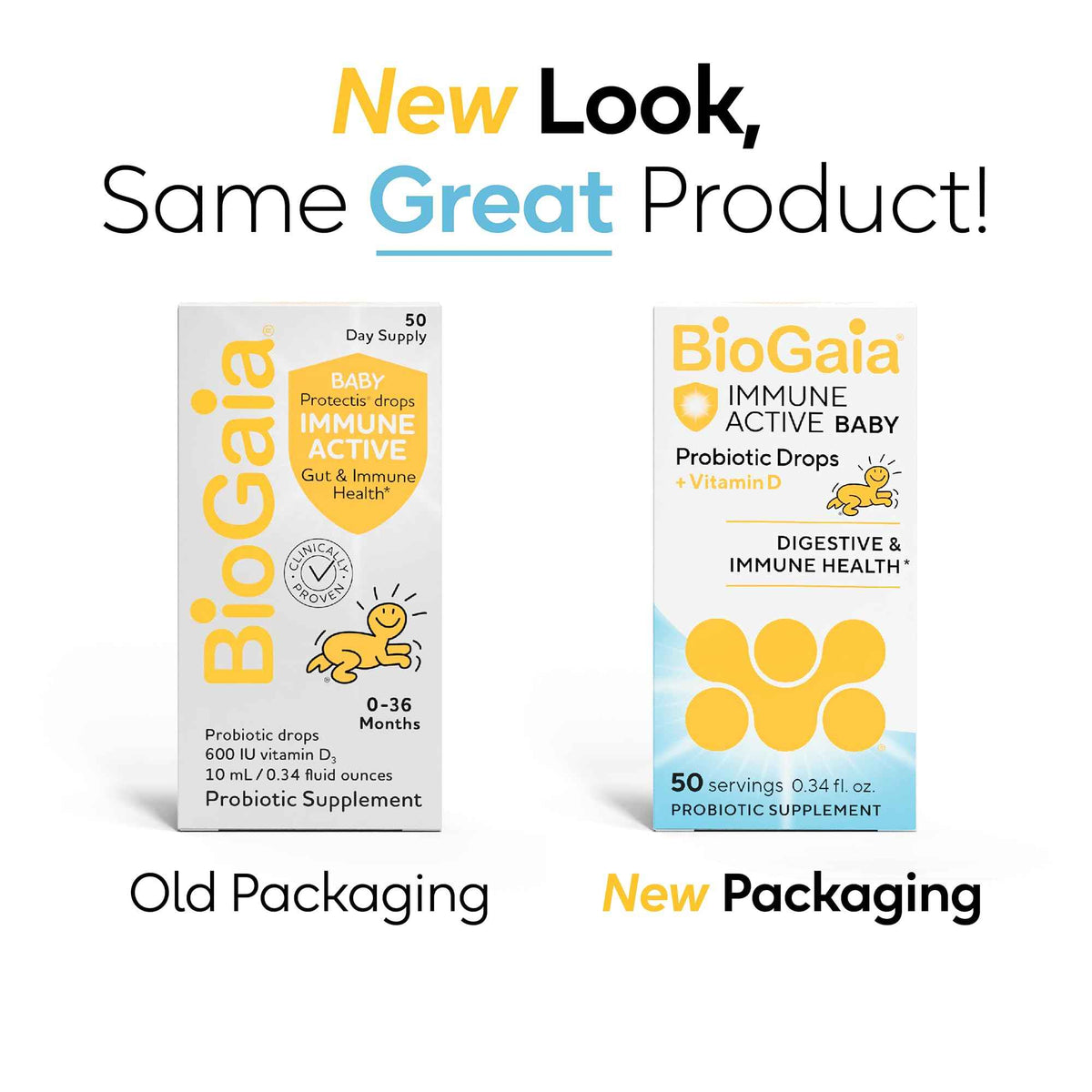 BioGaia Immune Active Baby Probiotic Drops + Vitamin D - for Babies & Toddlers 0-36 Months - Supports Digestive & Immune Health