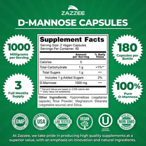 Zazzee Urinary Tract Cleanse & Detox Bundle | USDA Organic Dandelion Root Extract Capsules Plus D-Mannose 1000mg Capsules for UT & Bladder Cleansing ZazzeeBuy Supplements Australia