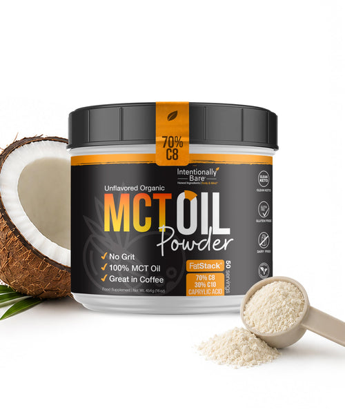 Intentionally Bare MCT Oil Powder - Unflavored – Zero net Carbs 16oz