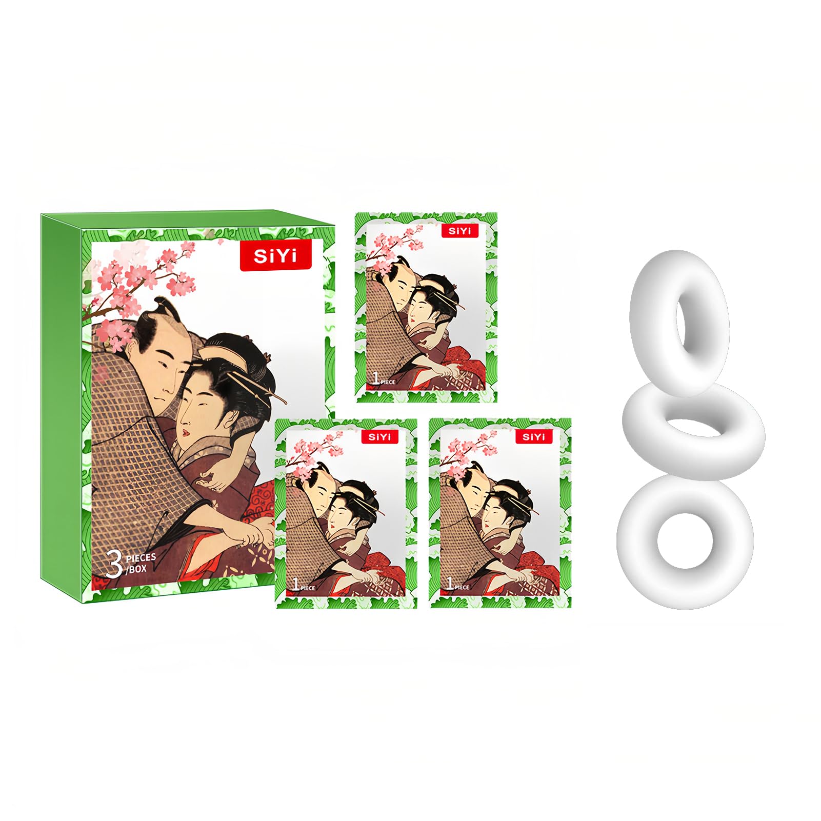 Delay Wipes for Men to Last Longer in Bed and Control Orgasms for Male Genital Desensitization - Increase Duration, Performance and Endurance, 3 wipes/box With Cock Rings