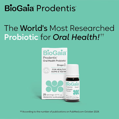 BioGaia Prodentis Oral Probiotic Drops for Teeth & Gums and Bad Breath - Dental Hygienist-Recommended - Promotes Healthy Gums & Improves Oral Health - Fights Bad Breath - Dental Probiotic 5mL