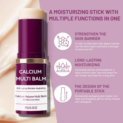 Cemenrete Calcium Volume Multi Balm Set - Korean Anti-Aging Formula for Face, Eyes & Neck - Hydrating & Firming Treatment (2 Pcs)