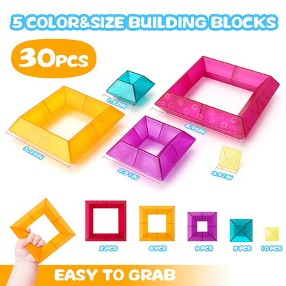 30-Piece STEM Building Blocks Set - Educational Stacking Toys for Kids