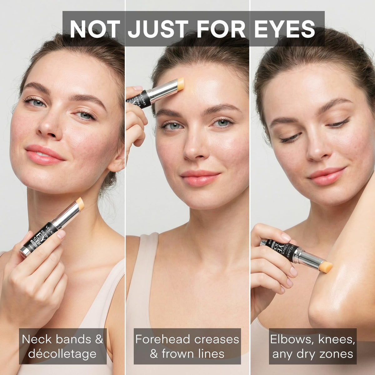 VELAMO ADVANCED Retinol Eye Stick (3g) - Upgraded Formula with 1% Bakuchiol & Caffeine for Dark Circles, Puffiness & Wrinkles