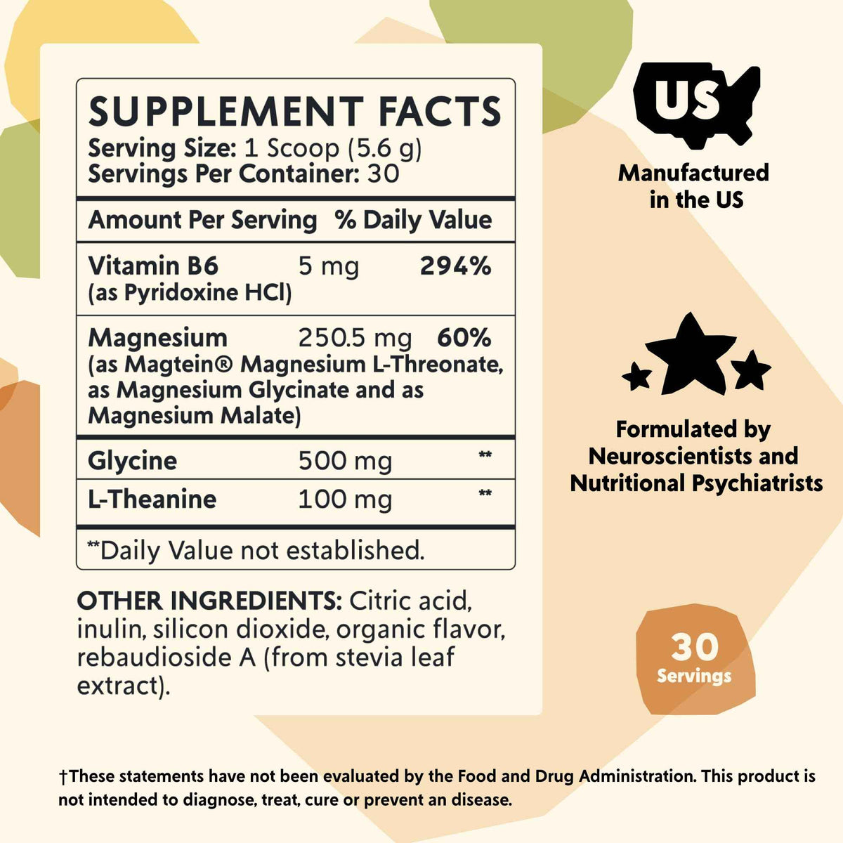 PYM Mood Magnesium Powder to Support Stress & Better Sleep, 30 Servings - Magnesium Glycinate, Magnesium Malate & l-Threonate, Yuzu Citrus - Non-GMO